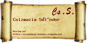 Csizmazia Sándor névjegykártya