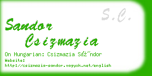 sandor csizmazia business card